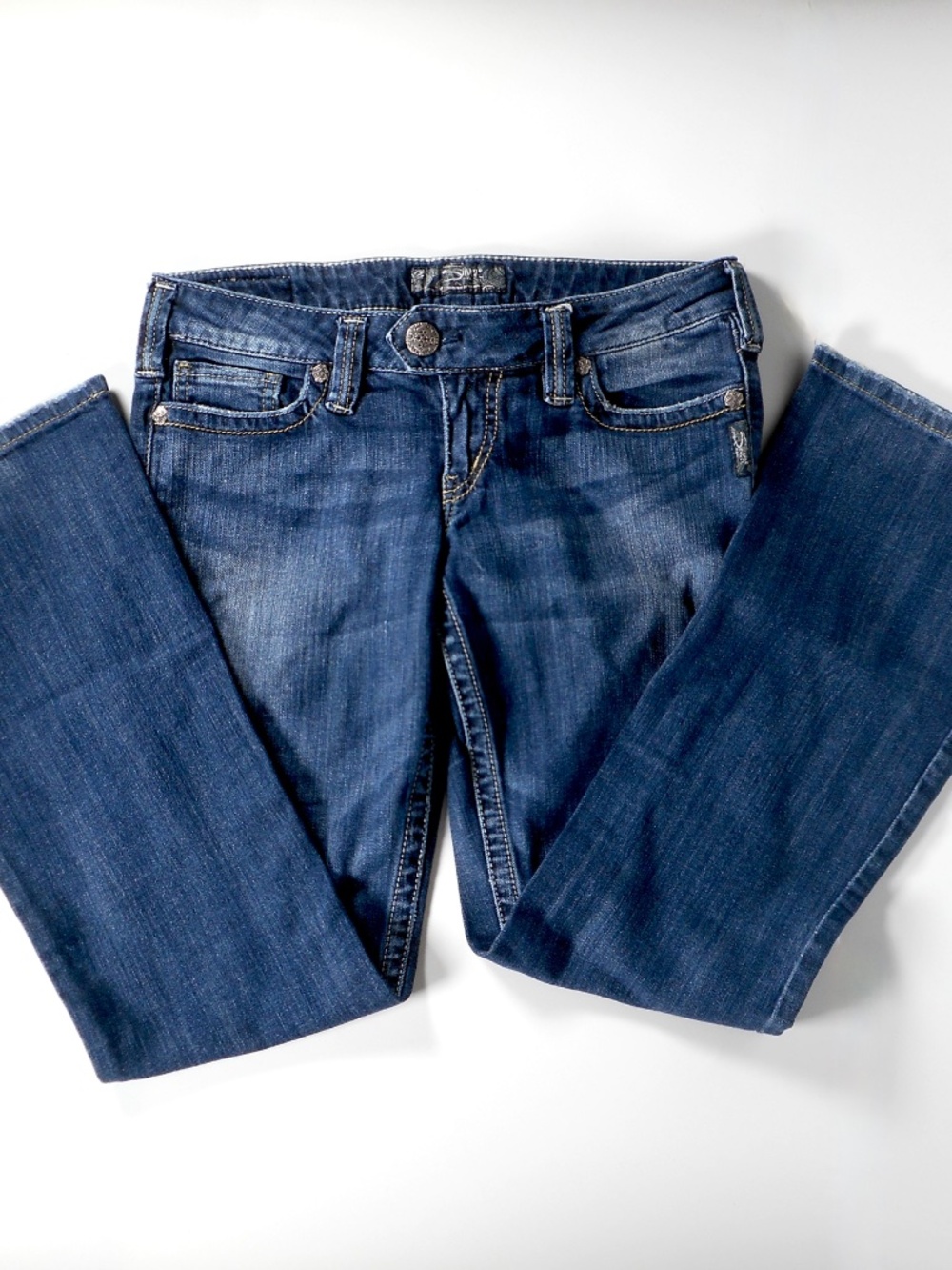 Silver Jeans Tuesday 28 Bootcut Denim Blue Jean Low Rise 28x30 5-Pocket Tab - Picture 6 of 16
